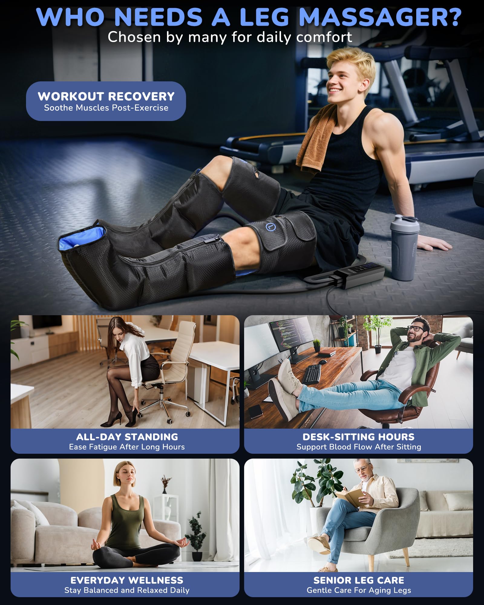 6 massage modes display