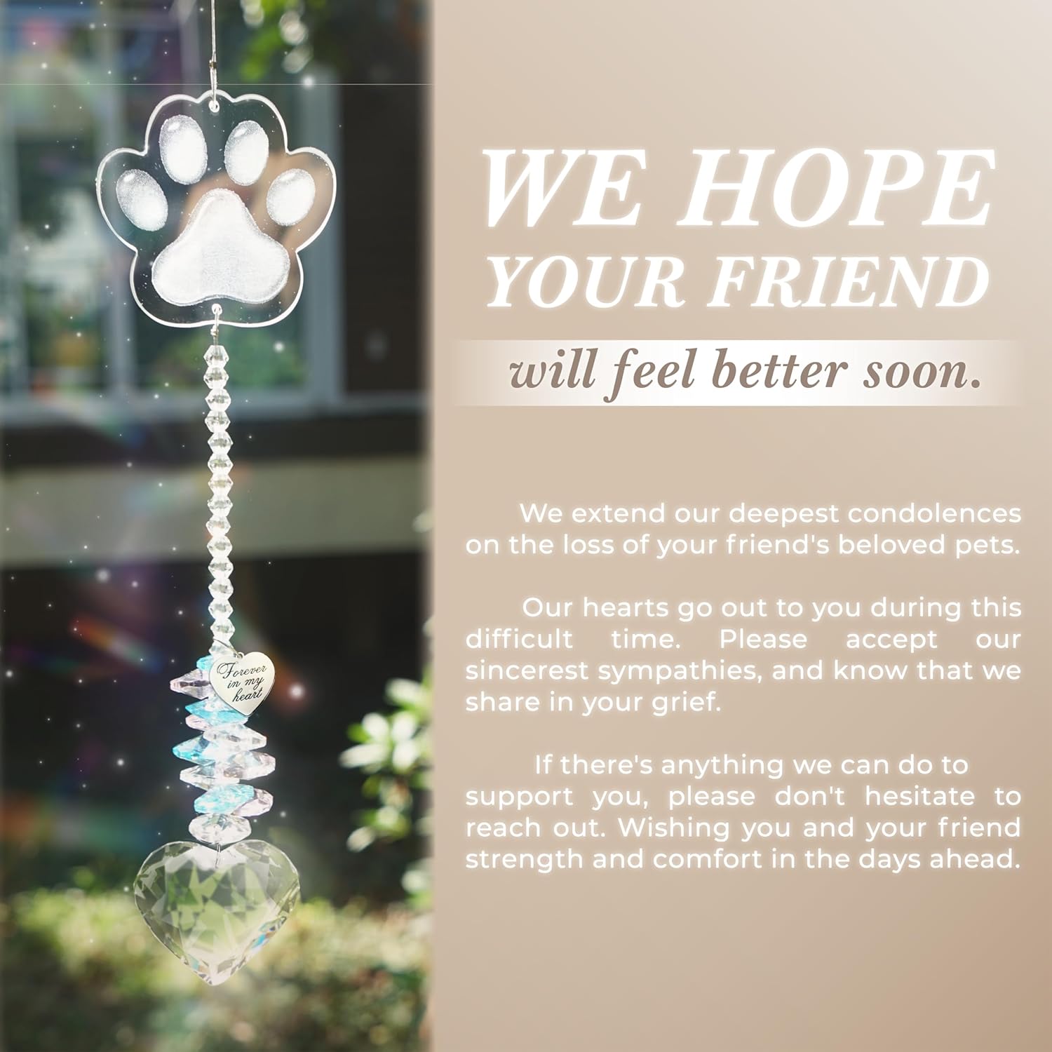 Pet Memorial Suncatcher, Dog Memorial Gifts, Pet Loss, Pet Sympathy, Thoughtful Dogs and Cats Remembrance, Bereavement Gifts - Image 9