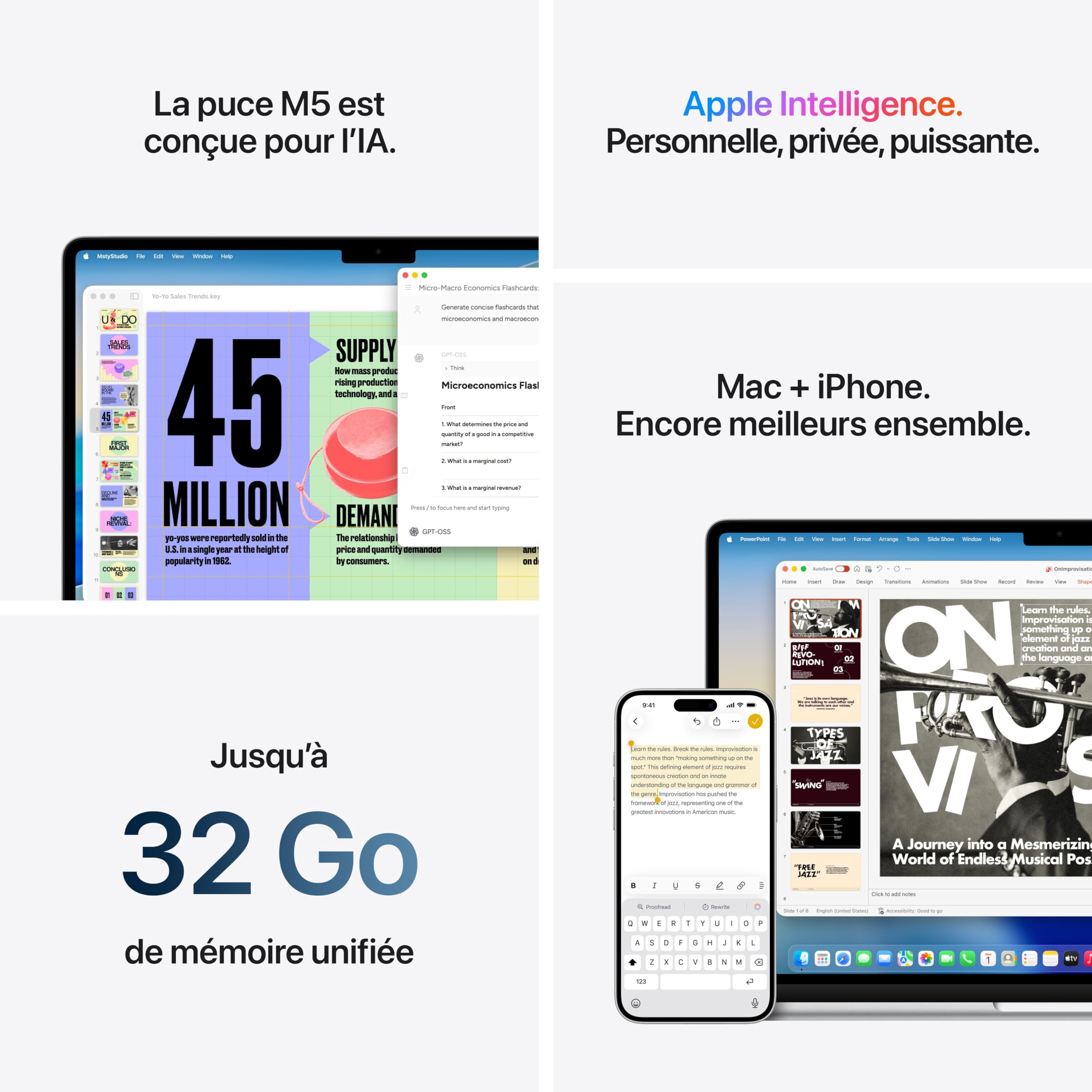 Apple MacBook Air 15 Pouces Portable avec Puce M5 : Conçu pour l’IA, Écran Liquid Retina 15,3 Pouces, Mémoire unifiée 16 Go, SSD 512 Go, Caméra Center Stage 12 MP, Touch ID, Wi-FI 7 ; Ciel