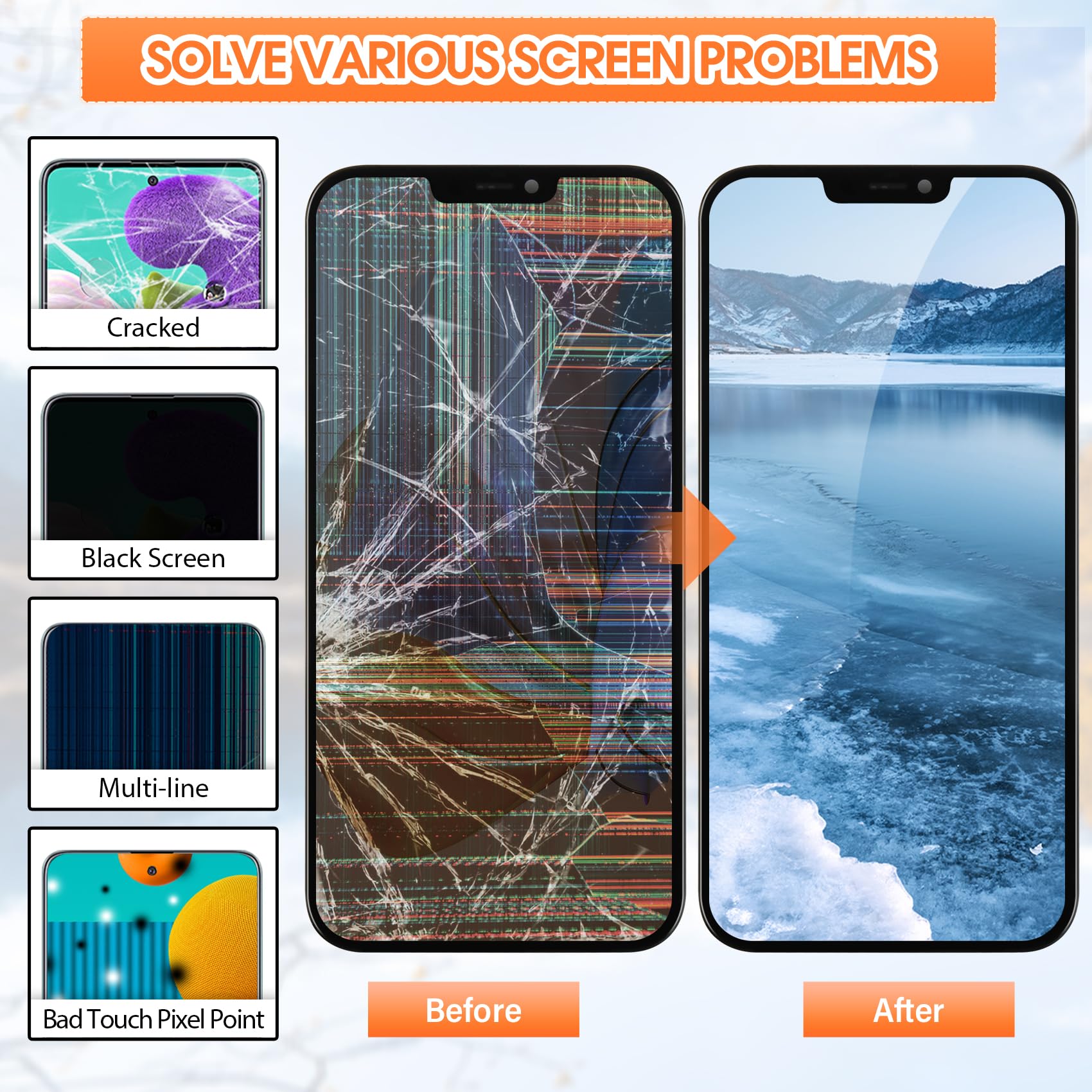 Amazon.com: Pantalla para iPhone 12 Pro Max Reemplazo de pantalla