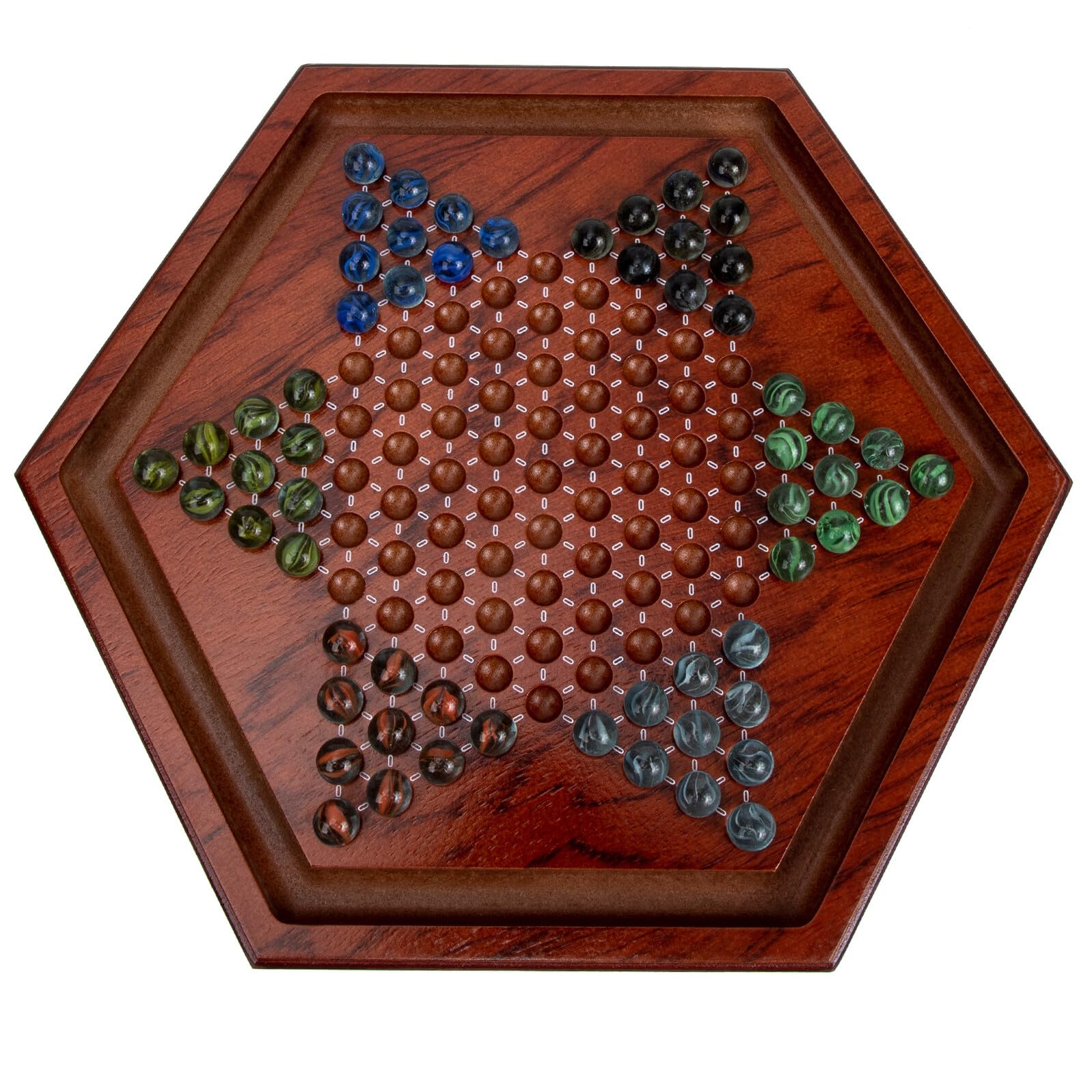minkissy Gioco da Tavolo Dama Cinese in Legno Naturale Esagonale per Bambini Stimola il Pensiero Strategico e Problem Solving per Uso Domestico