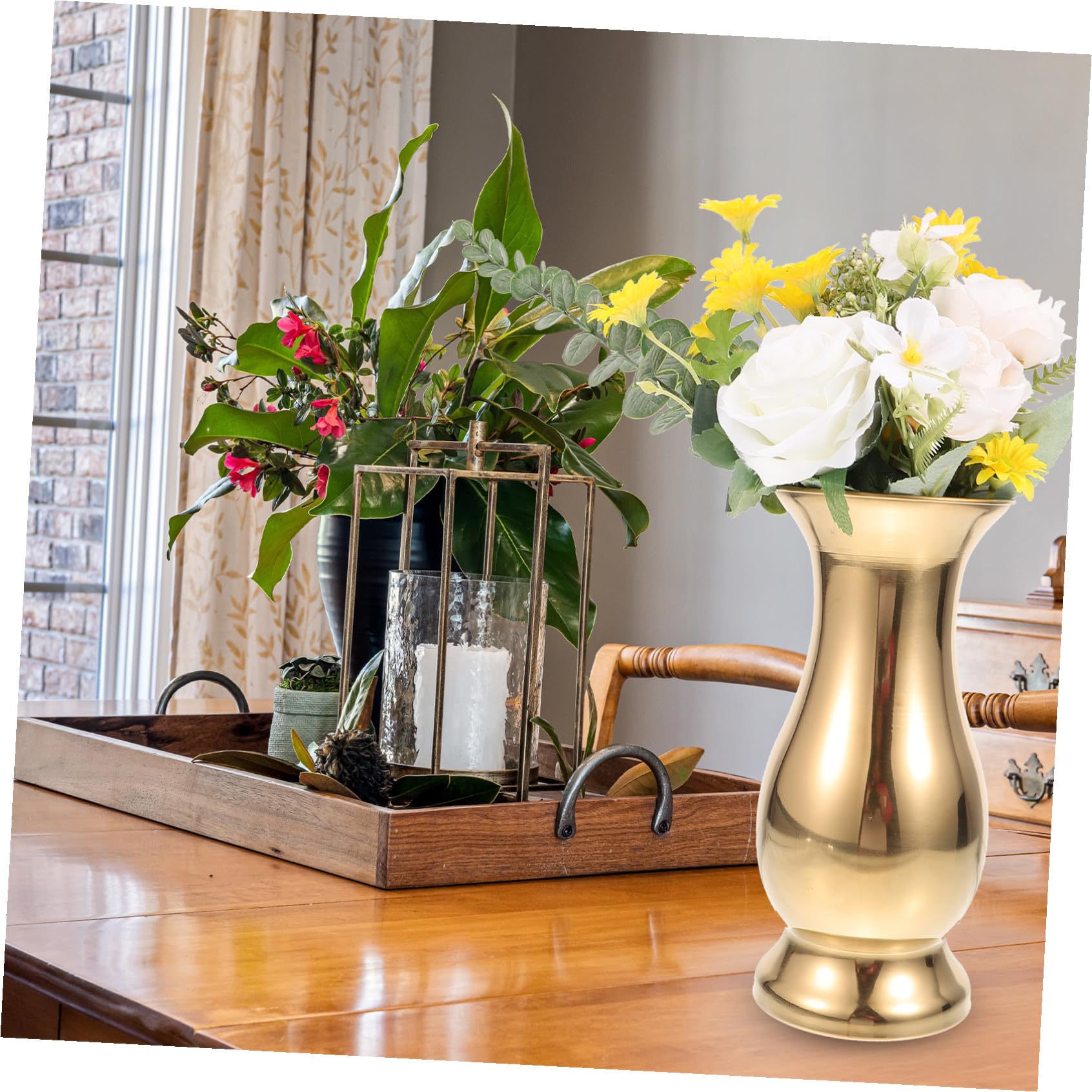 DECHOUS Centrotavola in Metallo Per Vaso Di Fiori in Acciaio Inossidabile Decorazioni Da Tavolo Portafiori Per Matrimonio