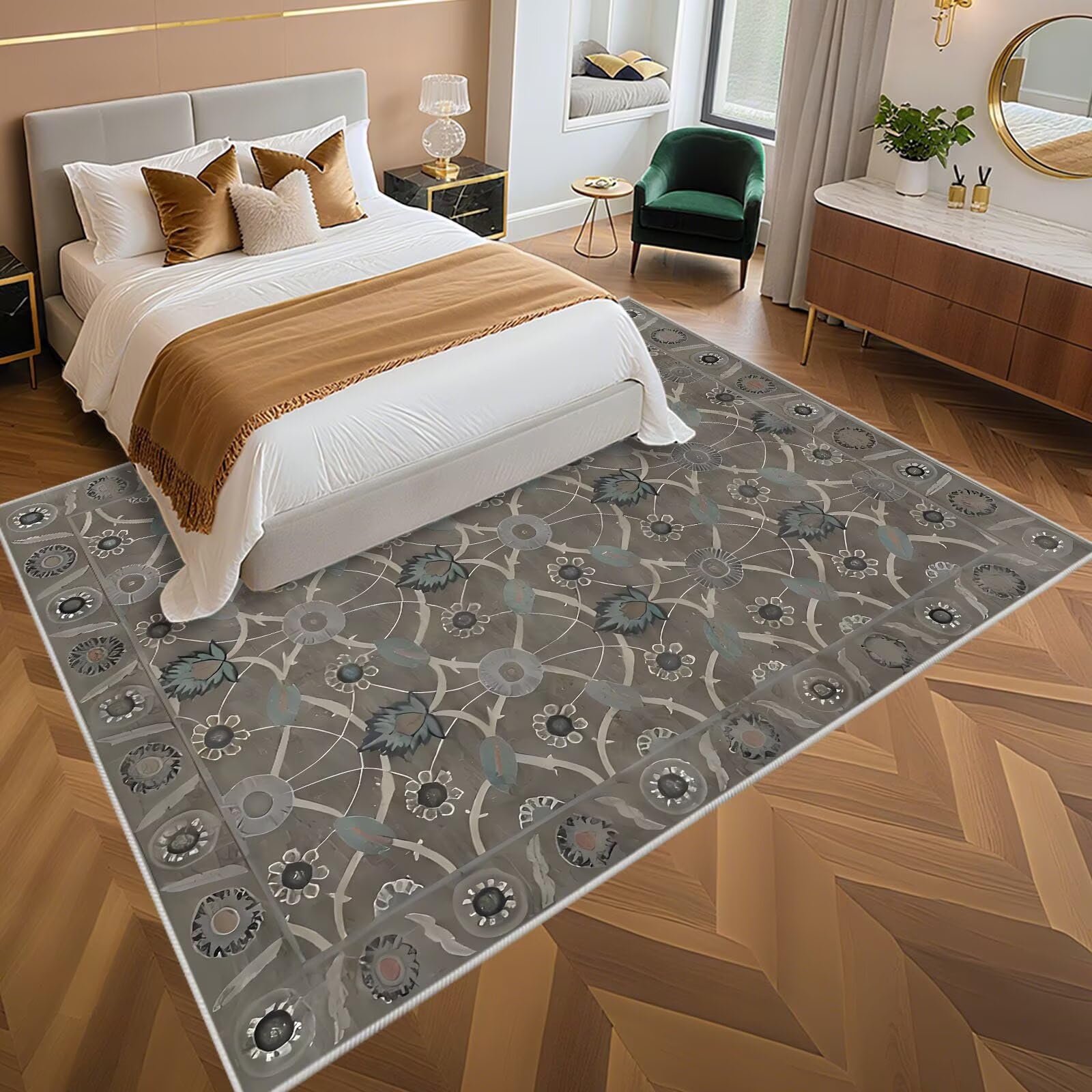 Tappeto Salva Parquet Lavabili in Lavatrice 200x250cm,Tappeti Grandi Dimensioni,0 per Camera,Condominiale,Salone