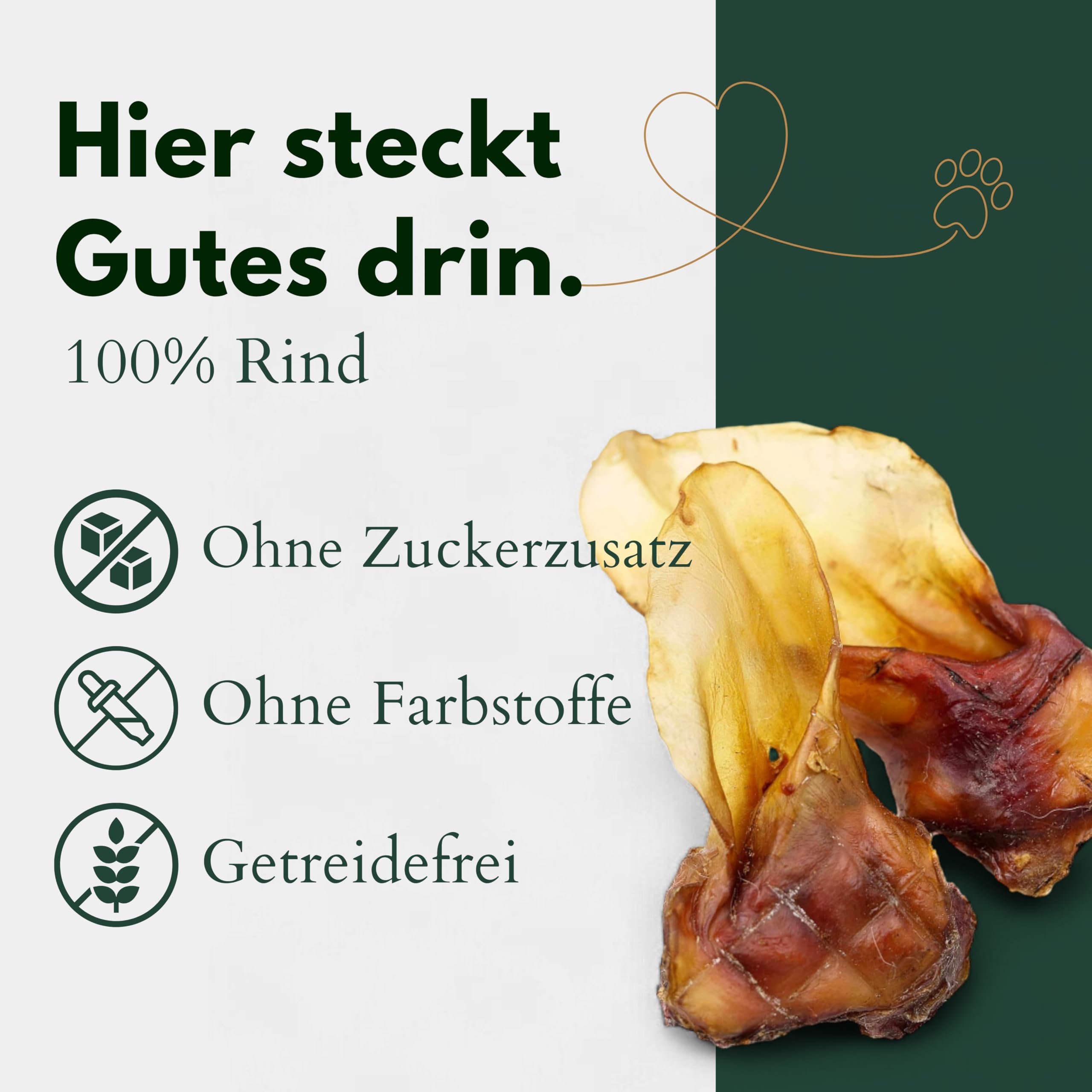 BREERs Getrocknete Rinderohren mit Muschel für Hunde 1 Kg aus eigener Deutscher Herstellung, Kauartikel für Groß & Klein