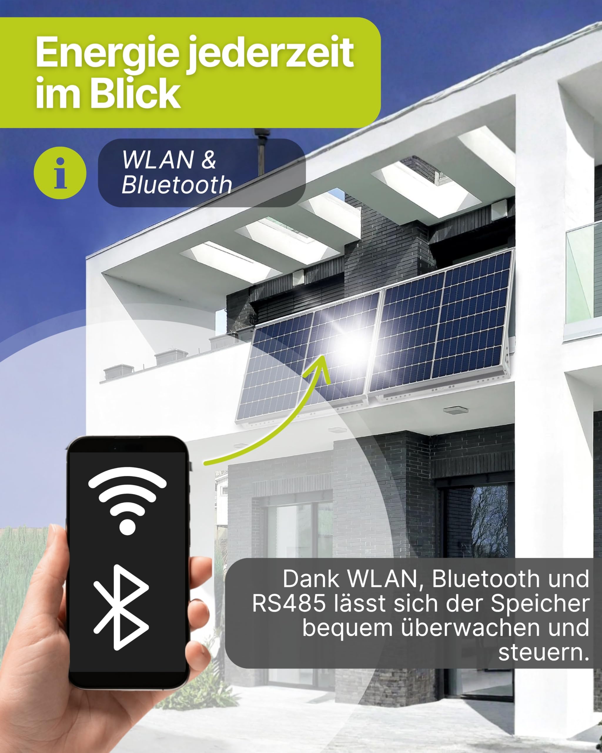 SCHWAIGER Batteriespeicher 2 kWh LiFePO4 Balkonkraftwerk erweiterbar 10,05 kWh IP65 Active Cell-level Control App