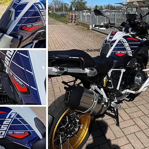 Miniatura 6 de Resin Bike Adhesivos 3D para motocicleta compatibles con BMW R 1250 GS Trophy 2021-2024. Protecciones laterales contra impactos y arañazos.