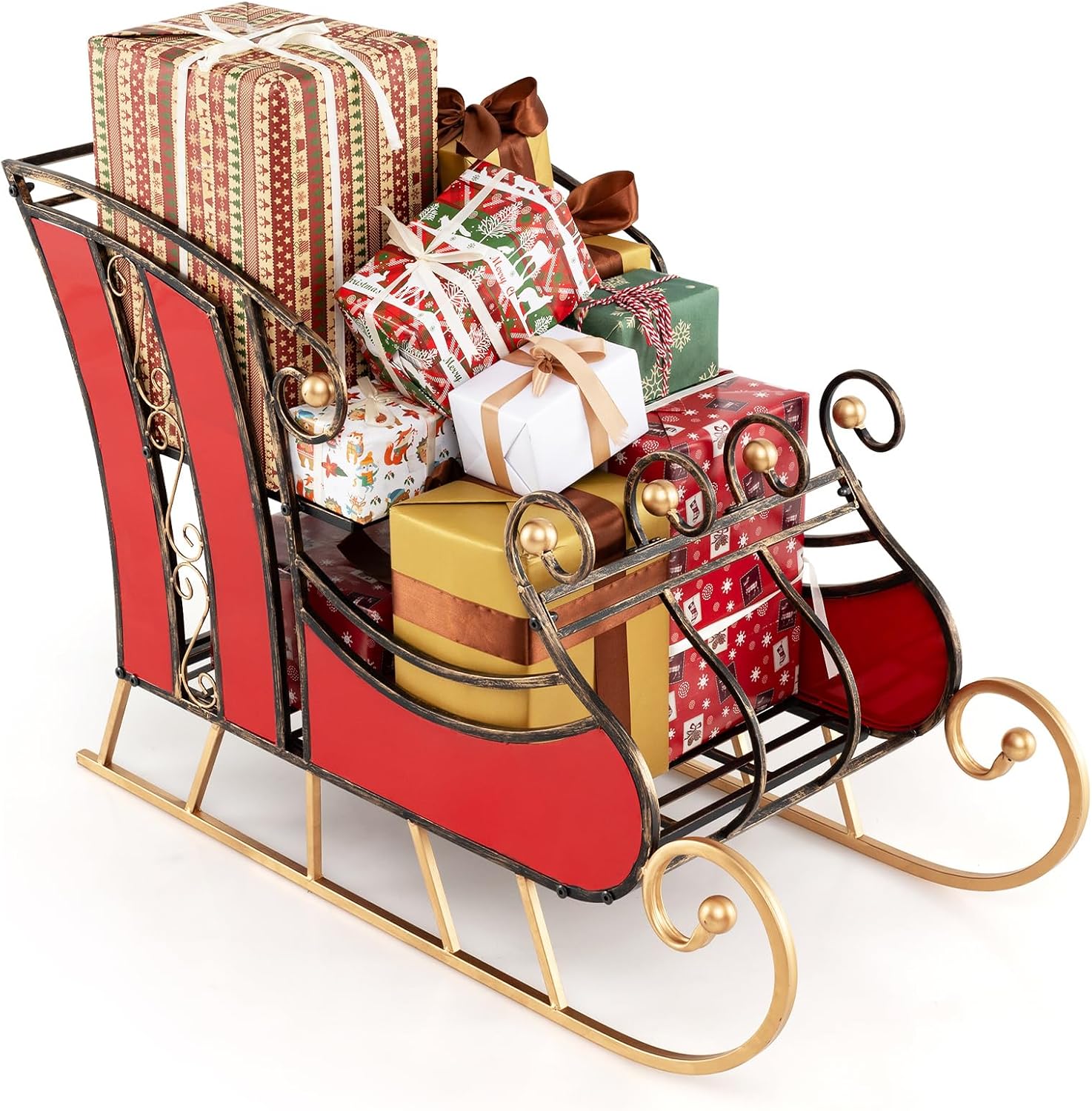 Nightcore Metal Christmas Santa Sleigh Basket, Sled