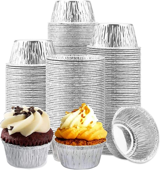 300PCS Aluminum Foil Ramekin, Disposable Ramekins 4 Oz Aluminum Cupcake with