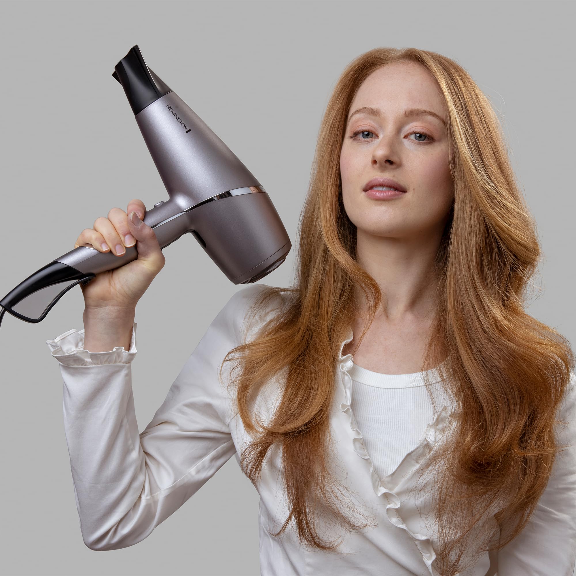 Remington Hair Dryer [3 Attachments: Diffuser & 2 Concentrators, Intelligent StyleAdapt™ Adjusts Heat to Hair] PROluxe You (Ionic & Diamond-Ceramic Coating, Fast Dry, Smooth Finish, 2400W) AC9800