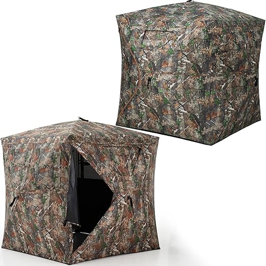 270 Degree See Through Ground Blind - 2-3 Person + Hunting Blind with Magentic Door