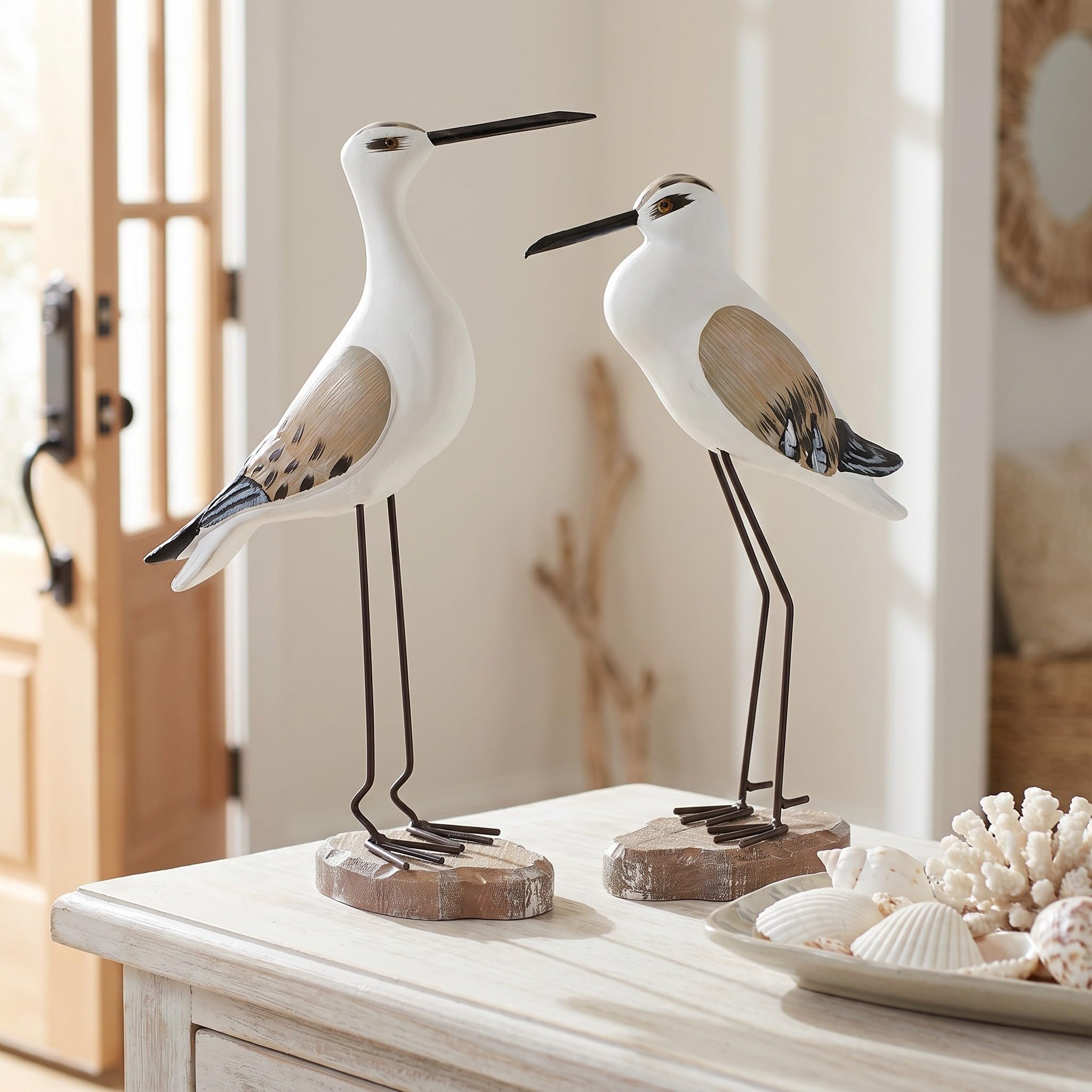 Gatuida 2 Stück Möwe-Ornament Möwen Ornamente Dekorationen Vogelschmuck Für Zu Hause Groß Simulationsvogel Möwe Mini Ornamente Mit Meeresmotiven Basierend Seevogel Küsten Strand Holz