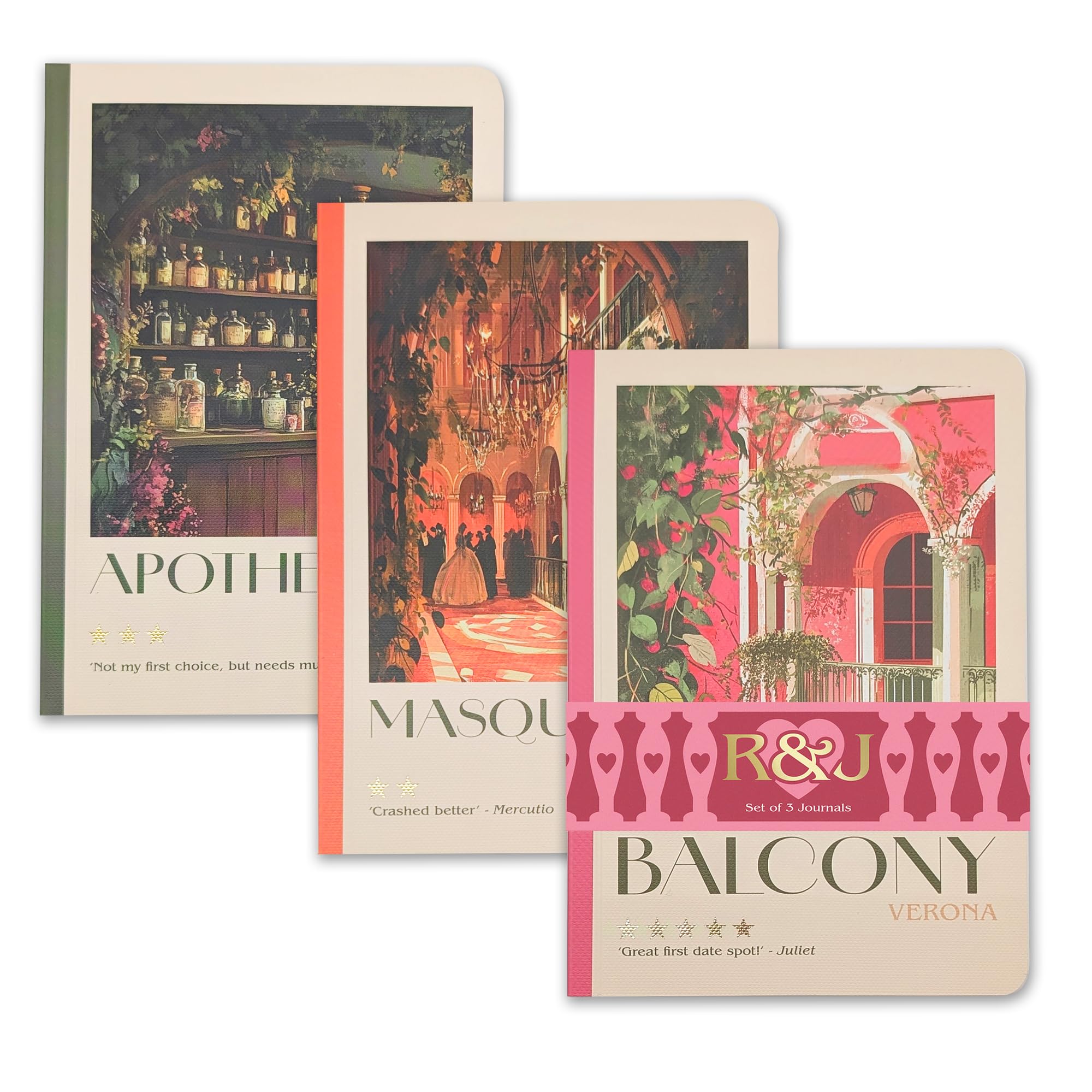Portico Designs Ltd Reading Room Romeo & Juliet set of 3 Notebooks