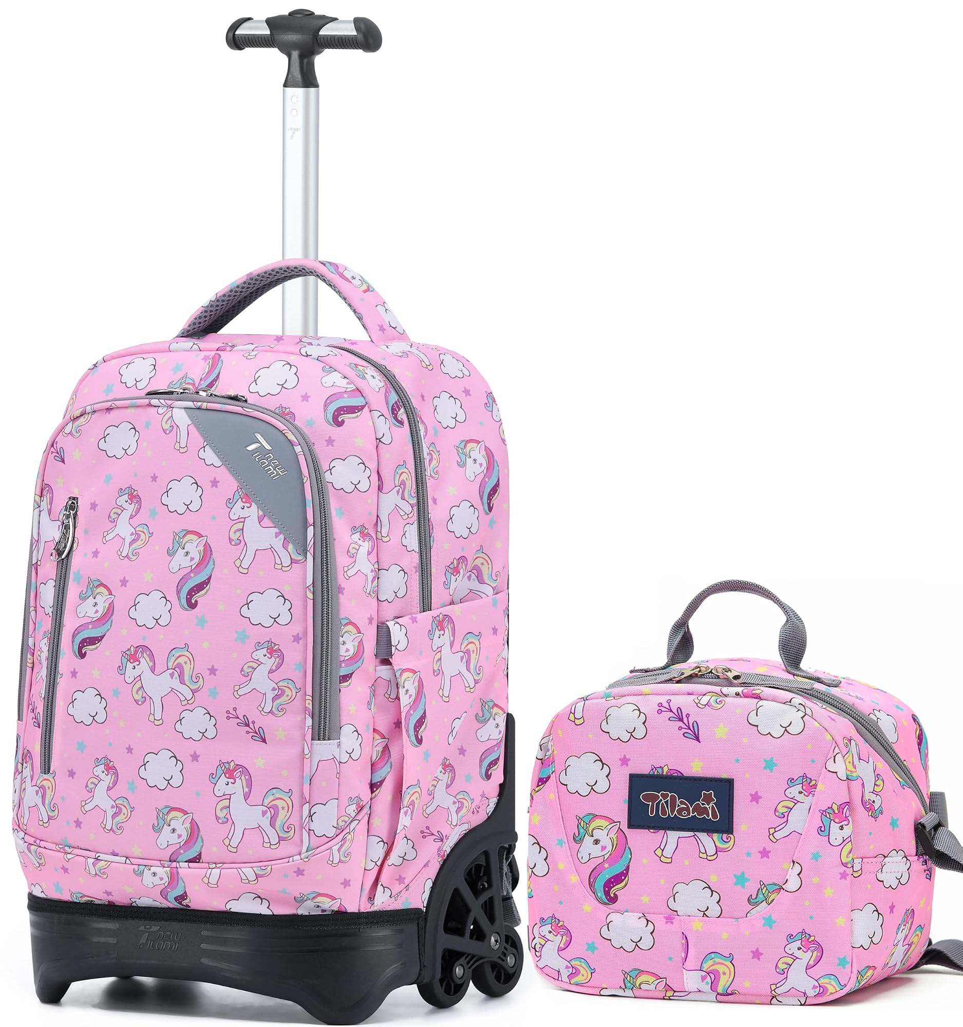 18 Inch Rolling Backpack with Lunch Bag for School