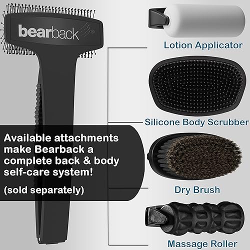 Vista 6 de Bearback Rascador de espalda: Rascador premium para la espalda y el cuerpo. El cepillo original exfoliante con mango largo, extensible, con cerdas