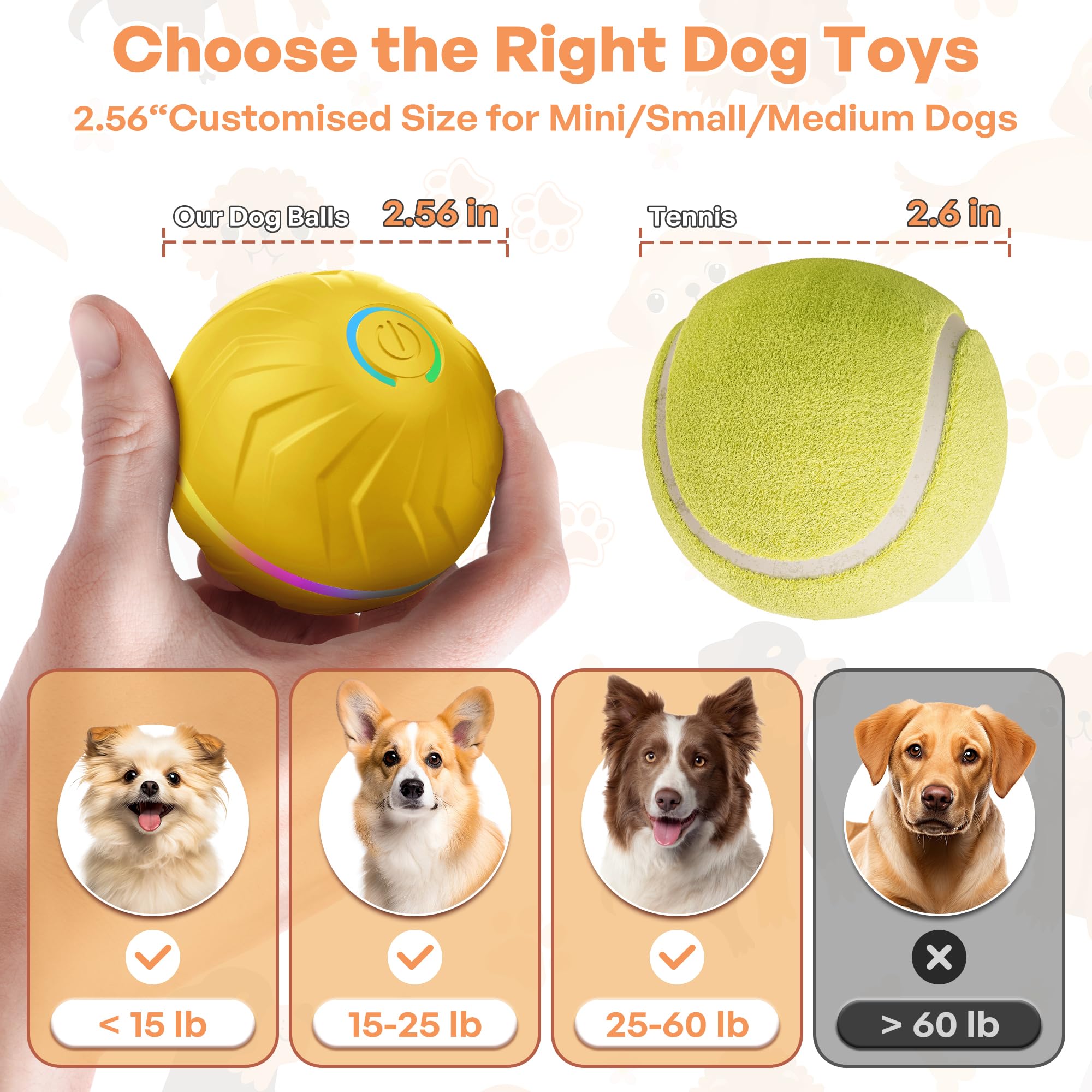 BXIHUR Interactive Dog Toys, New Electric Dog Toy, Automatic Moving Dog Toy, Dust And Waterproof Ip 54, Rechargeable - Image 2