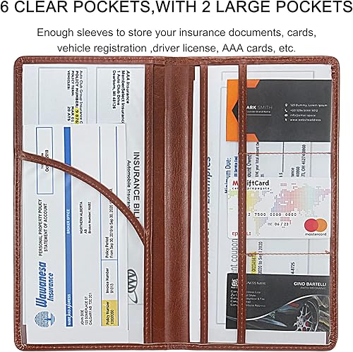 Miniatura 69 de Tarjetero de alta calidad para registro y seguro de automóvil con cierre magnético, organizador de coche para documentos, tarjetas, licencia (negro)