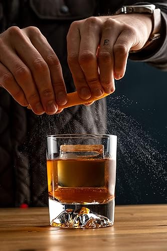 Miniatura 5 de Amehla "Foundation Crystal Rocks - Vasos de whisky de 10 onzas con base pesada montañas, vaso de whisky de montaña para bourbon - Elegante vaso de