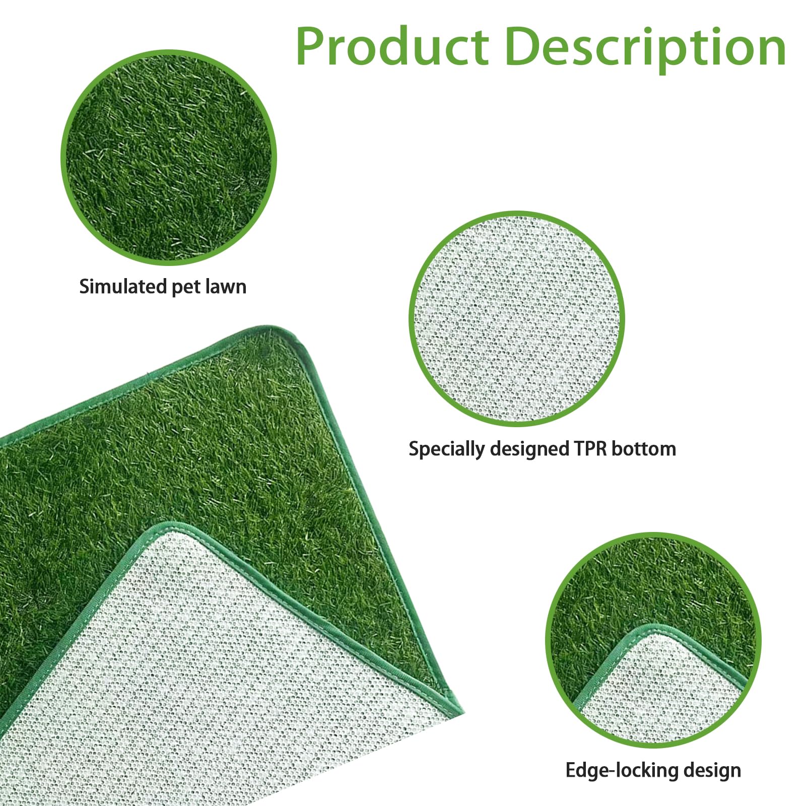 2 piezas de césped artificial para perros, balcón, inodoro para perros, lavable, alfombra de césped, alfombrilla de lluvia para cachorros, almohadilla de entrenamiento para perros pequeños (58,5 x 46