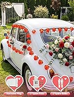 Vista 3 de Luces de corazón rojo de San Valentín de 8.5 pies con 10 luces brillantes en forma de corazón, decoraciones del día de San Valentín, luces