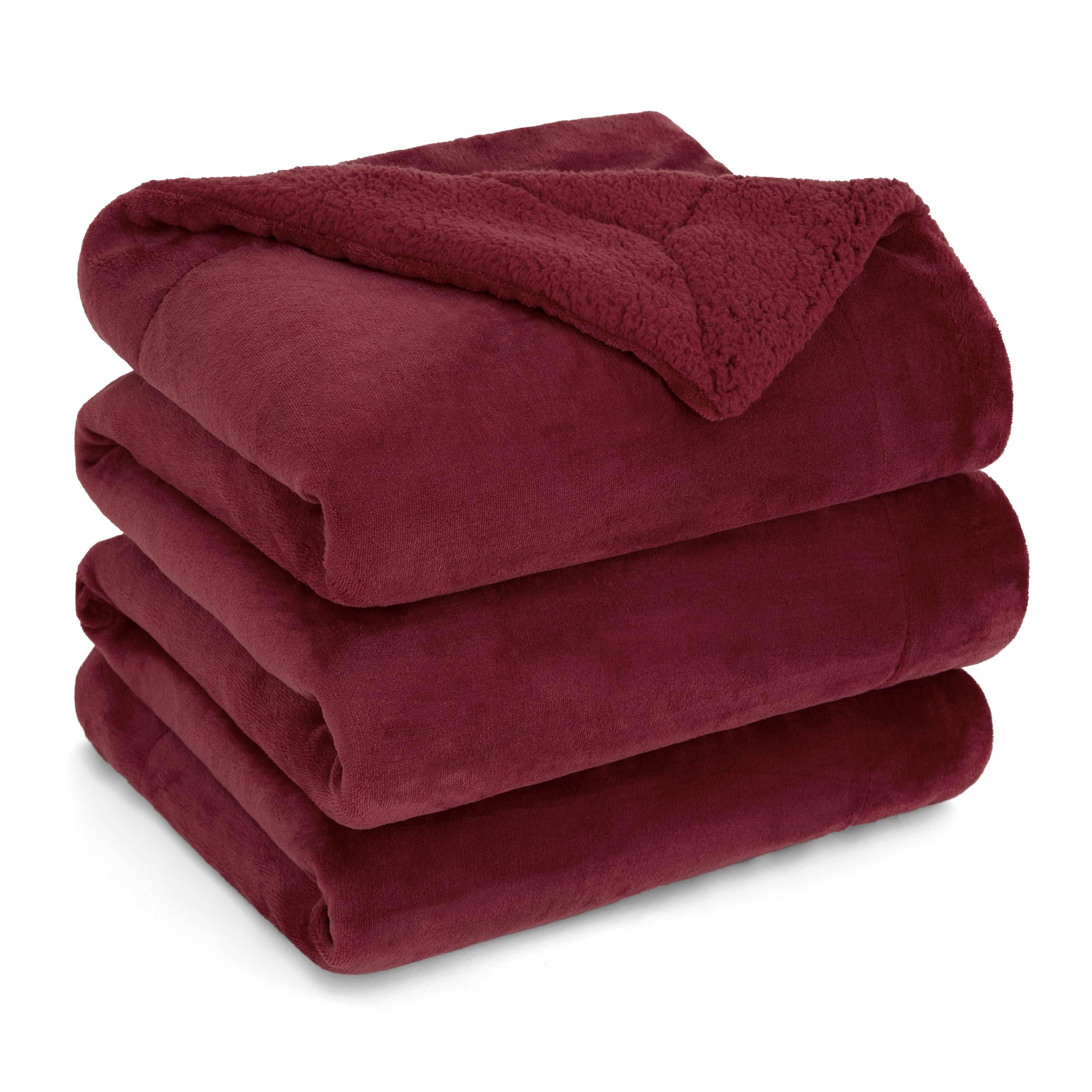 BEDSURE Kuscheldecke - Warm Sherpa Wolldecke & Sofadecke, Flauschig Sofaüberwurf Decke, Dicke Couchdecke, Fleecedecke, Flauschige Wohndecke für Couch, Rot, 220x240 cm, XXL