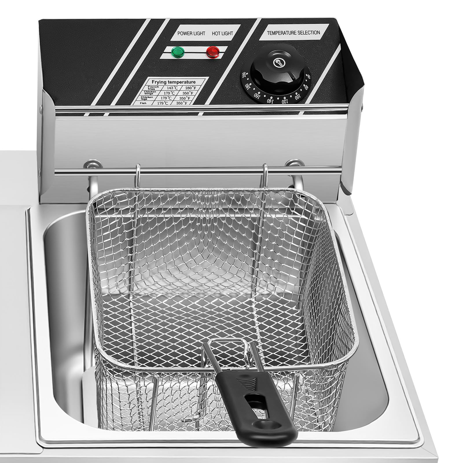 Freidora Gastro Acero Inoxidable 5000W 2 x 6L Doble IPX3