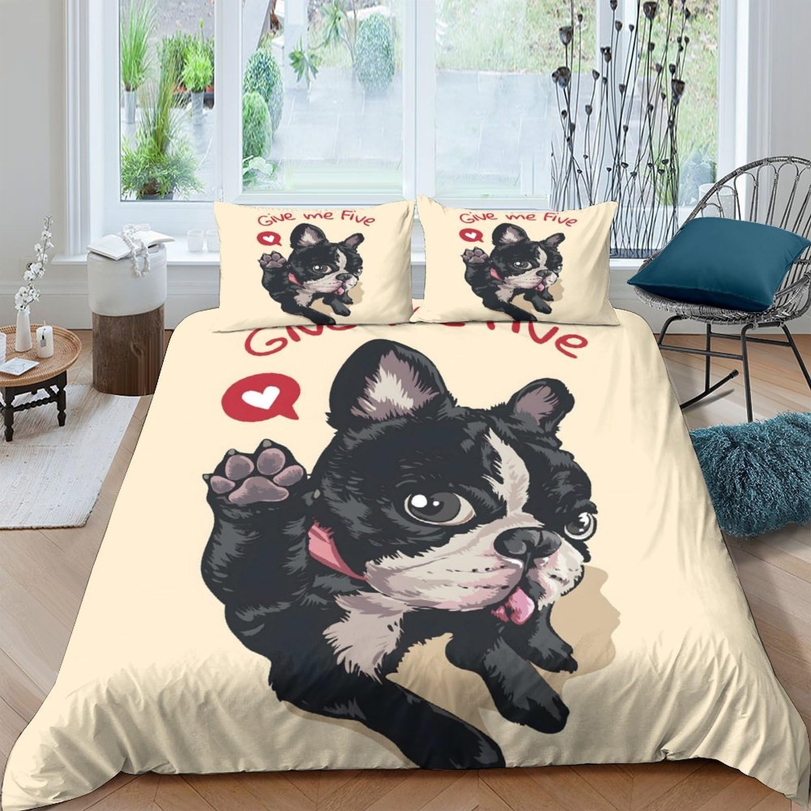 Ctjqhvkz Style-7 3D Printed French Bulldog Fitted Sheet Microfiber Soft Cartoon Dog Bed Cover For Bedroom Guest Room Dorm Mattress Decor Single（135X200cm）