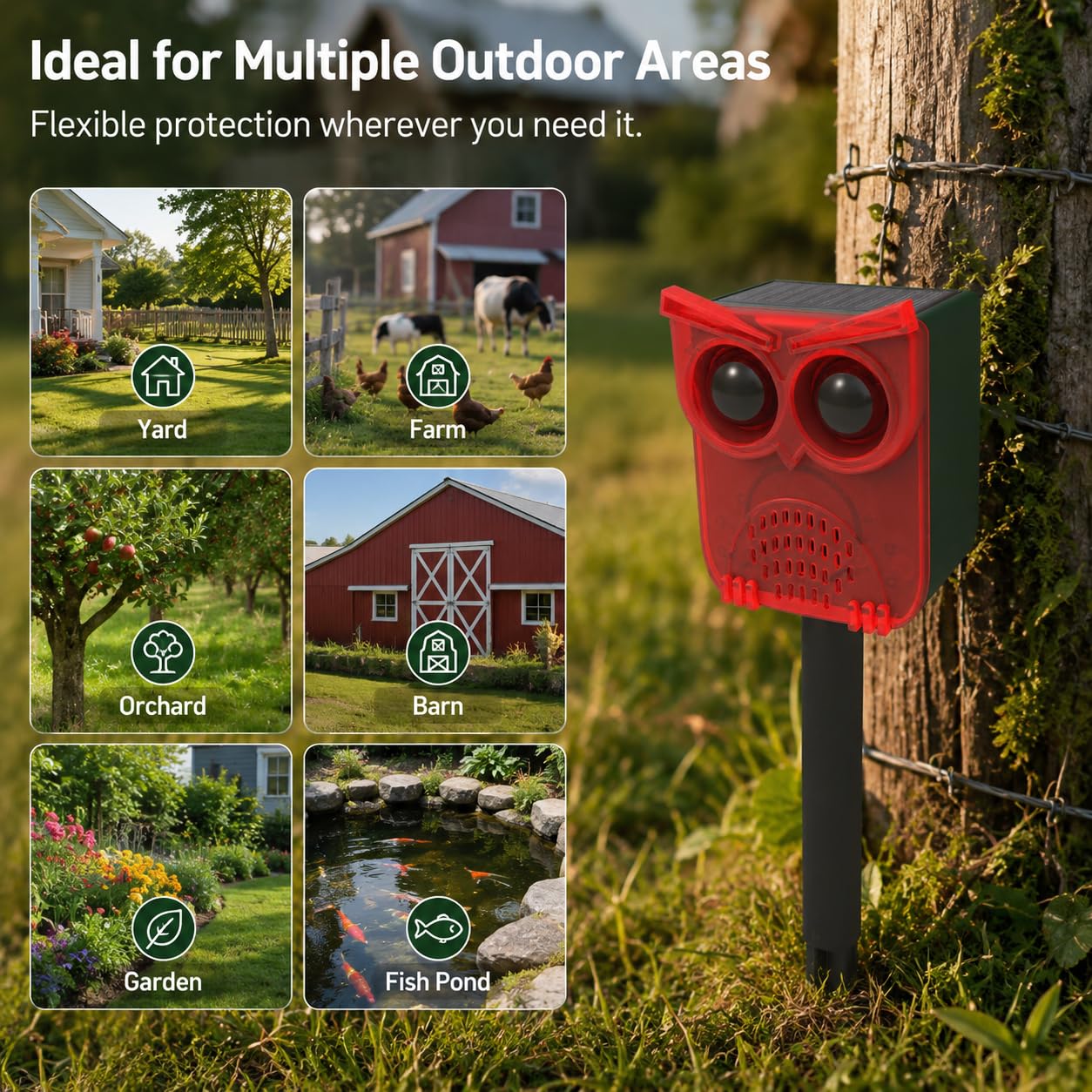 Solar Bewegungsmelder Alarm Außen,129 dB Sicherheitsalarm mit 13 Tönen, USB-Aufladung, LED Rot Warnlicht, PIR Bewegungsmelder Alarm für Einfahrt, Garten, Hof, Farm und Scheune (2Pcs)