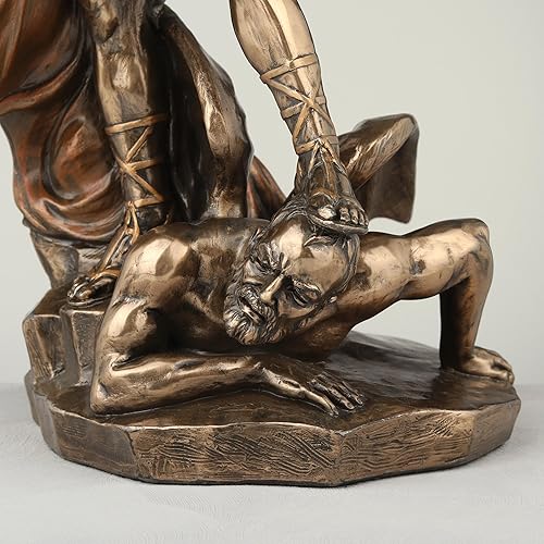 Miniatura 8 de Veronese Design - Escultura religiosa de arcángel Saint Michael pisotea demonio de 14 1/8 pulgadas, estatua de resina de Lucifer con acabado de