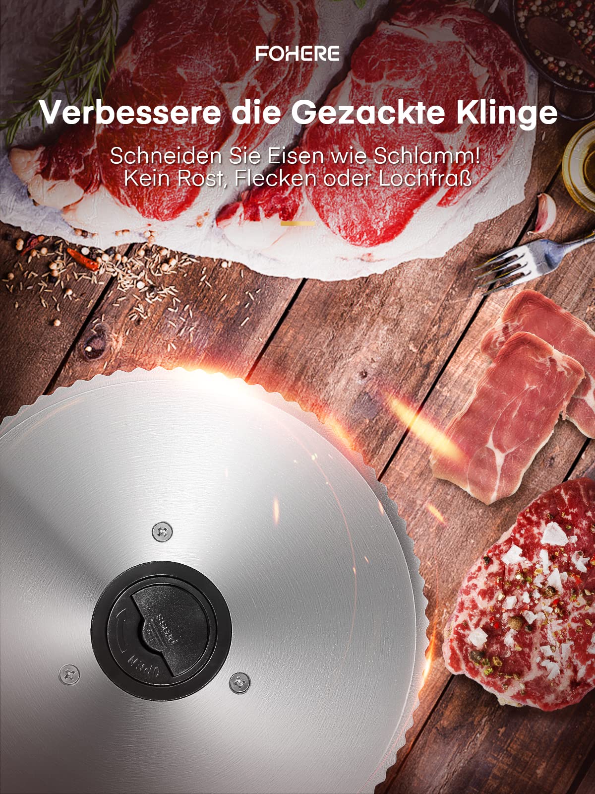 Elektrischer Allesschneider 200W Brotschneidemaschine 19cm Klinge 0-15mm Schnitt