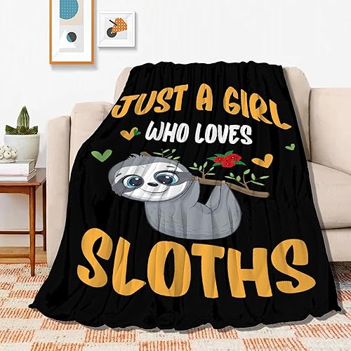 Manta Girl Loves Sloths Mantas Suaves y Mantas de Franela Acogedora Liviana Colcha Regalo Perfecto para Cama Sofá Sillón-40 x 30 Extra Pequeña para