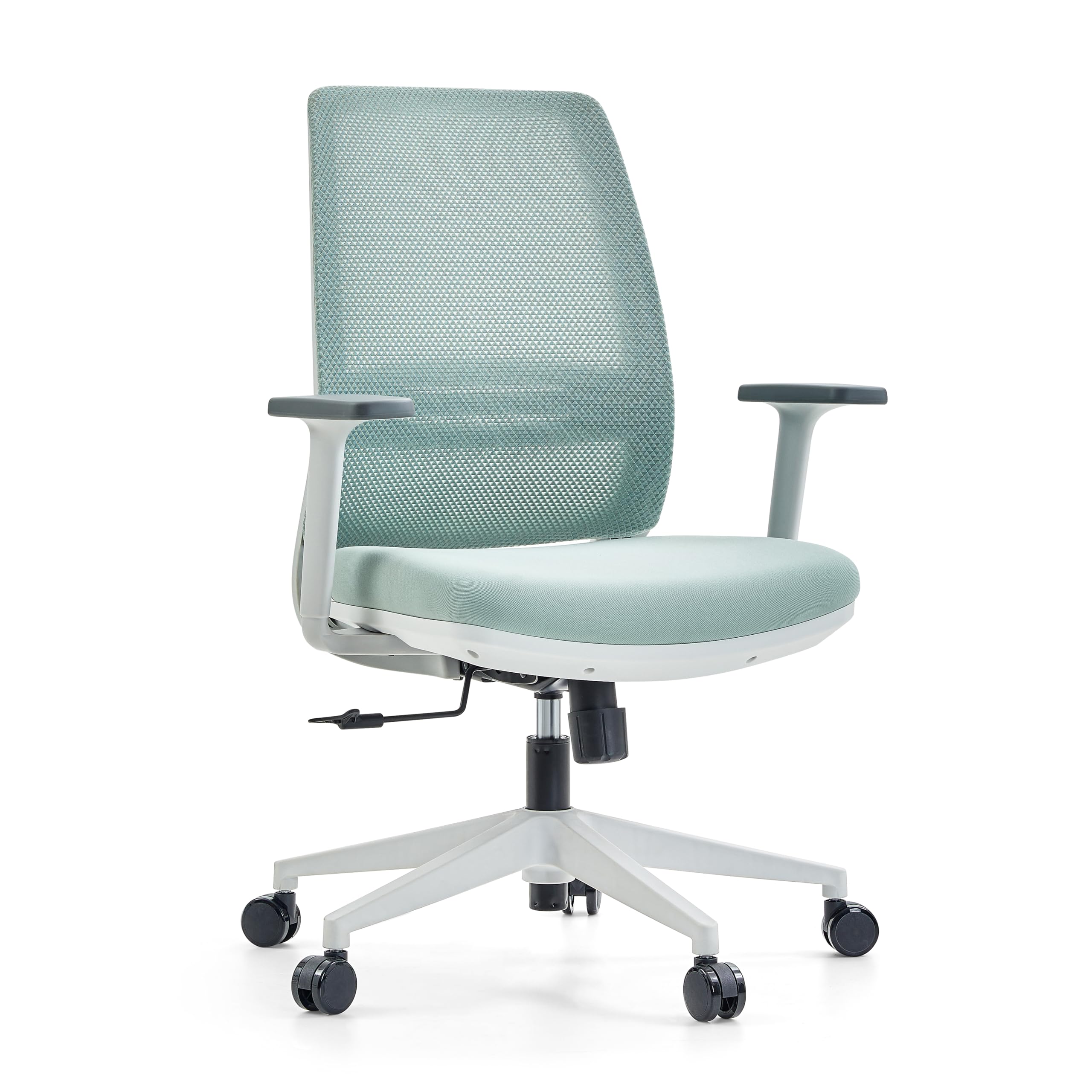 Chaise de bureau dossier maille avec support lombaire réglable pivotante menthe