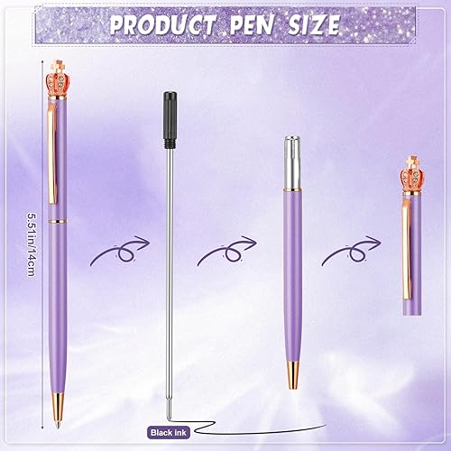 Miniatura 3 de Regalos morados para mujeres, diario morado con purpurina con 5 bolígrafos, regalos morados para amigos, mamá, ella, hermana, compañera de trabajo,