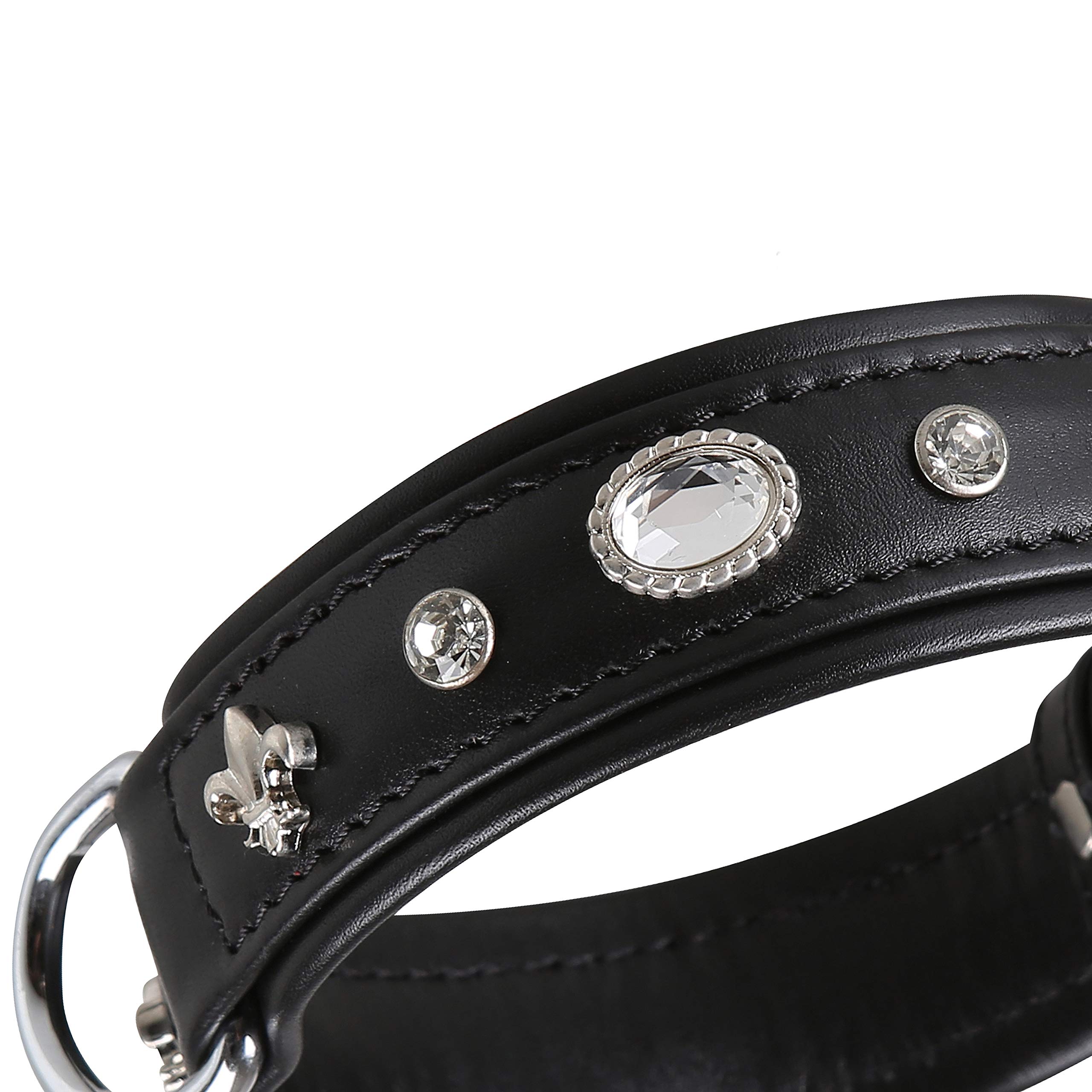 Michur Gala Dog Collar Leather Leather Collar Dog Collar Black