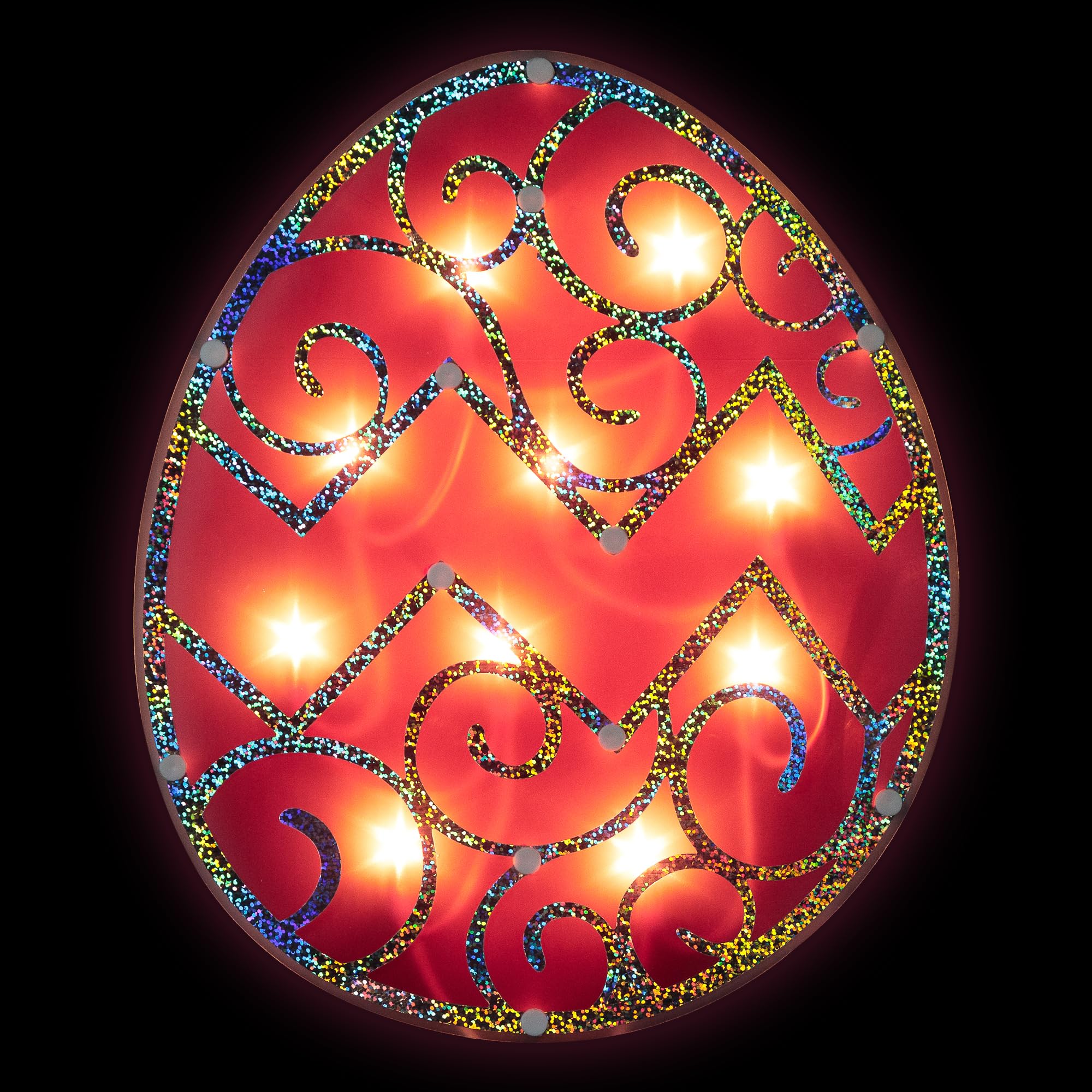 Lighted Easter Egg Window Silhouette Decoration - 12