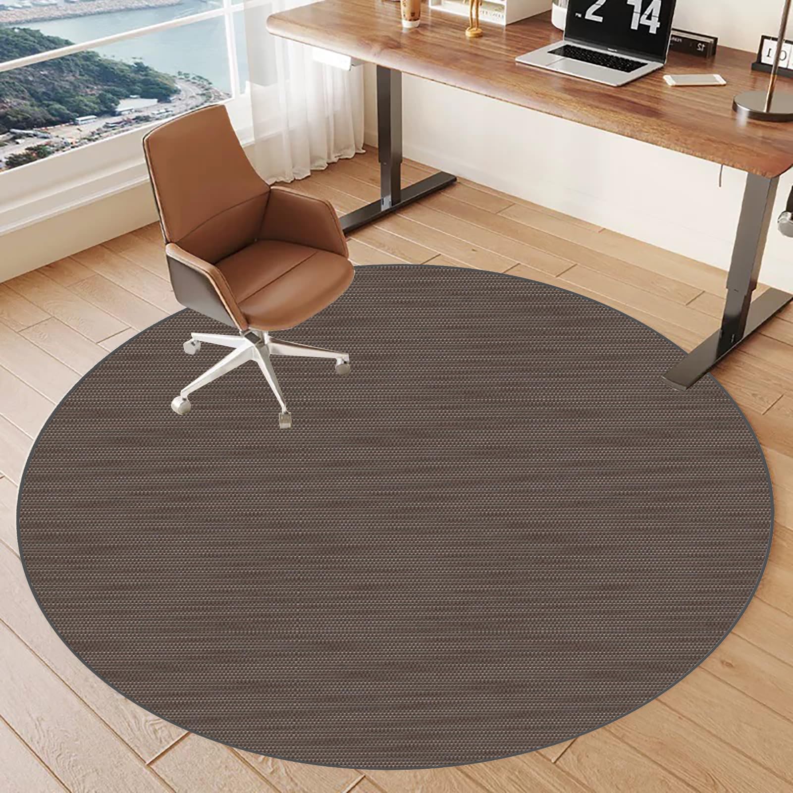 Tkuhknag Color 250 Heavy Duty Office Chair Mat For Low Pile Carpet Floors, Non-Slip Thick Desk Hard Floor Chair Mat Protector 100 Cm, Gaming Chair Mat, Round Carpet Protector Chair Mat For Parquet, Tile, Laminate