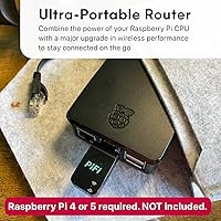 Vista 4 de Kit de enrutador de viaje Raspberry Pi 4/5 Gigabit (AC1300Mbps USB 3.0 WiFi, cliente VPN OpenVPN/Wireguard, OpenWrt, AdGuard Home)
