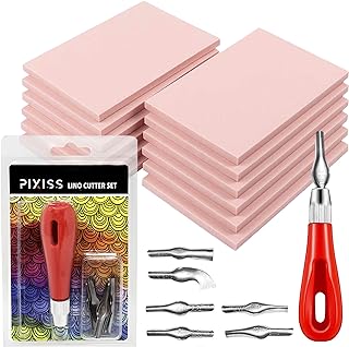 Sponsored Ad - Rubber Block Stamp Carving Blocks Stamp Making Kit with Cutter Tools, 12-Pack Carving Rubber Stamps for Pri...