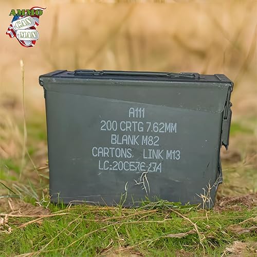 Miniatura 7 de US Military 30 Cal munición lata (paquete de 3)  Hermético, impermeable, de metal militar de grado 2, excedente del ejército, caja de munición con