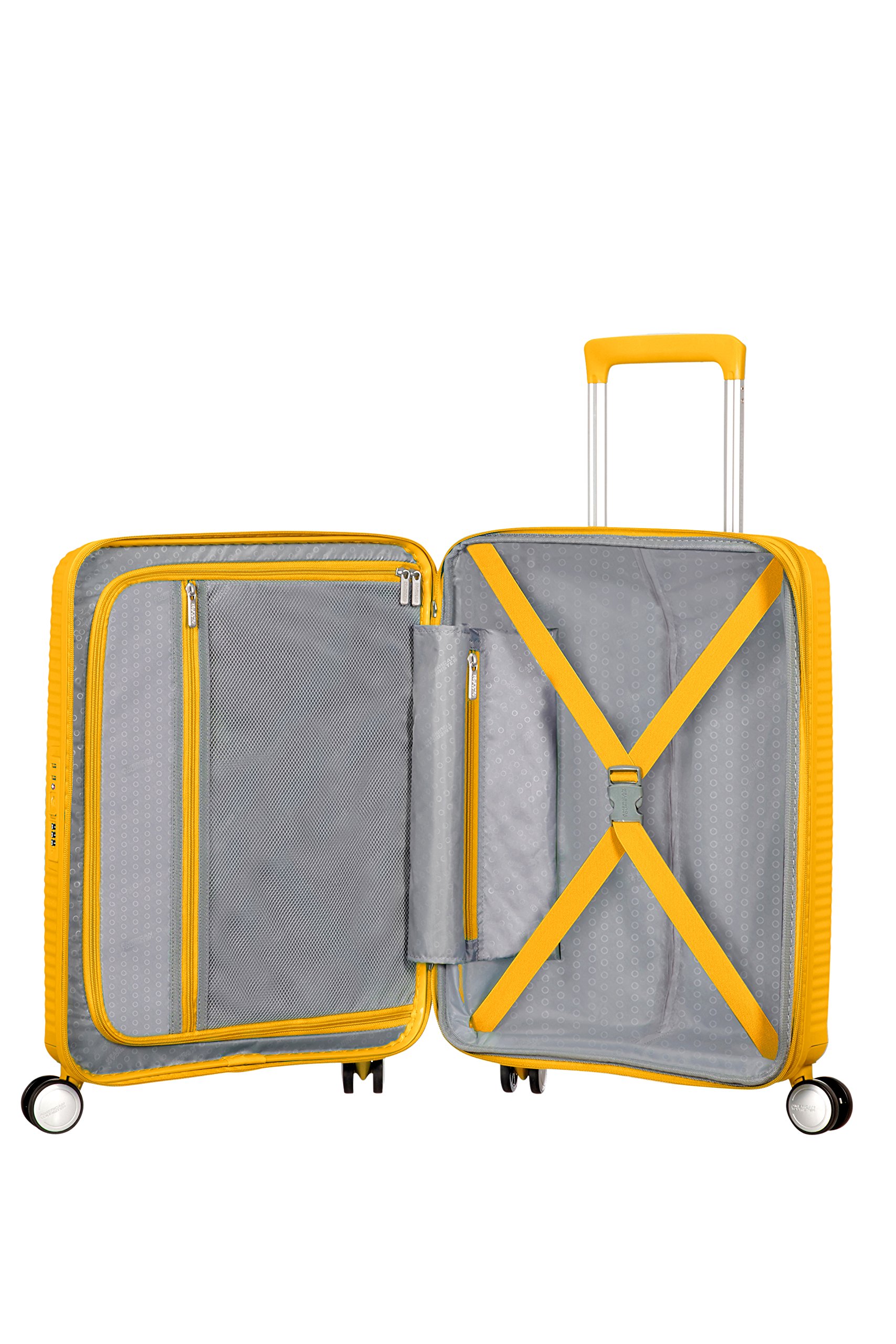 American Tourister Soundbox - Spinner 55/20 Tsa Exp, Valigia Espandibile, S (55 cm - 41 L), Giallo (Golden Yellow)