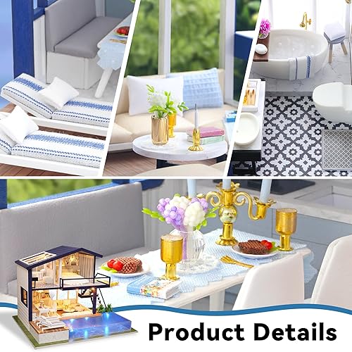 Miniatura 5 de Flever Kit de casa de muñecas en miniatura, manual creativo con muebles para regalo romántico de obras de arte (apartamento Perfect Time)