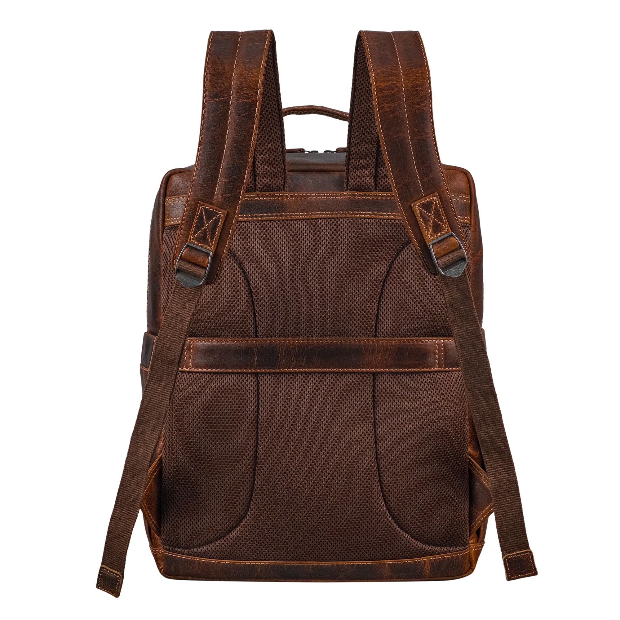 STILORD Aldo Mochila Cuero Genuino - Mochila de Piel Hombre y Mujer con Compartimento para Laptop de 15-16 Pulgadas - Macuto de Cuero con Sistema de Acoplamiento para Carrito Color:luino - marrón