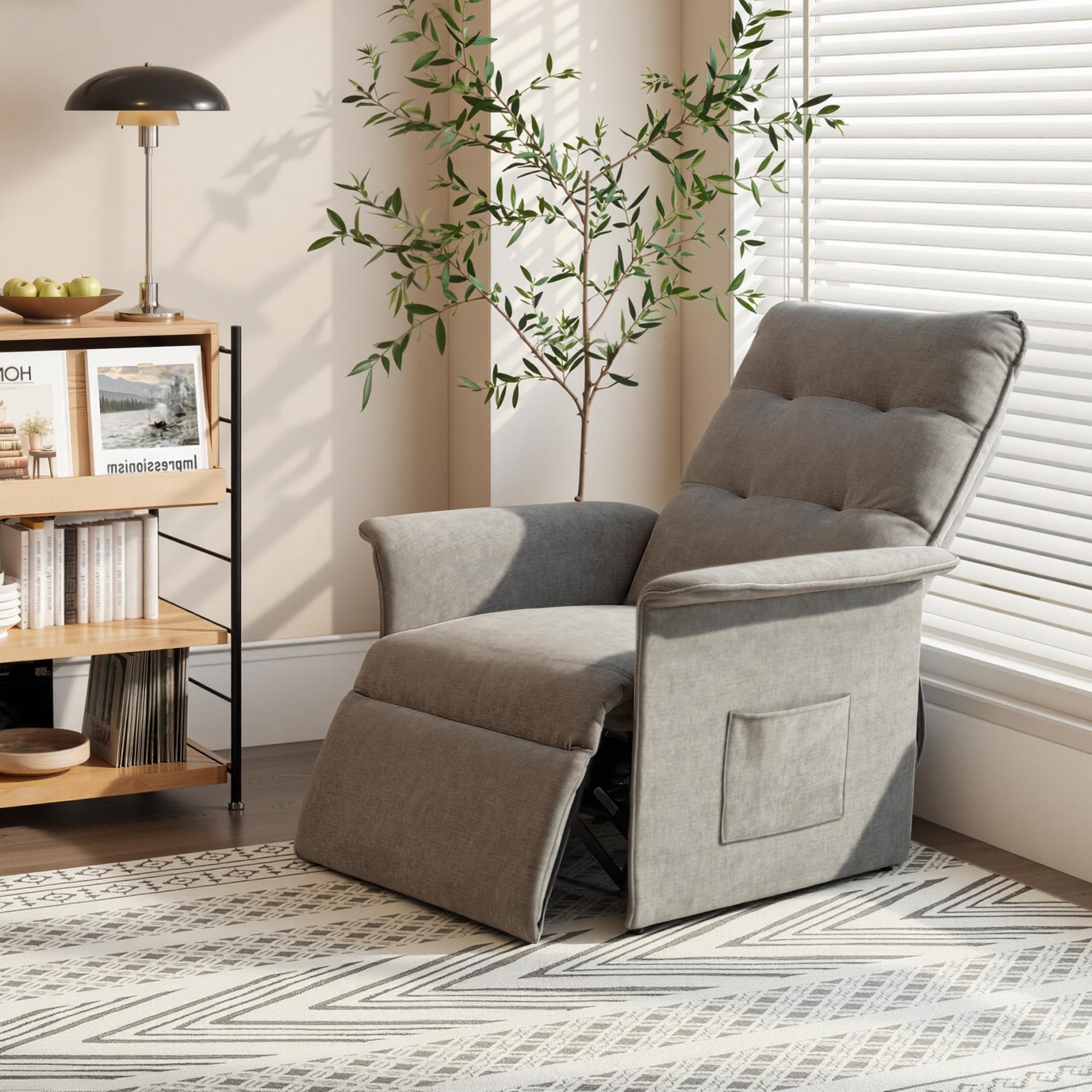 FLEXISPOT Poltrona Relax Elettrica con Schienale Regolabile - Poltrona TV Regolabile con Funzione Recliner, Schienale Regolabile da 125° a 160° – Poltrona Relax Ergonomica Color Grigio Chiaro
