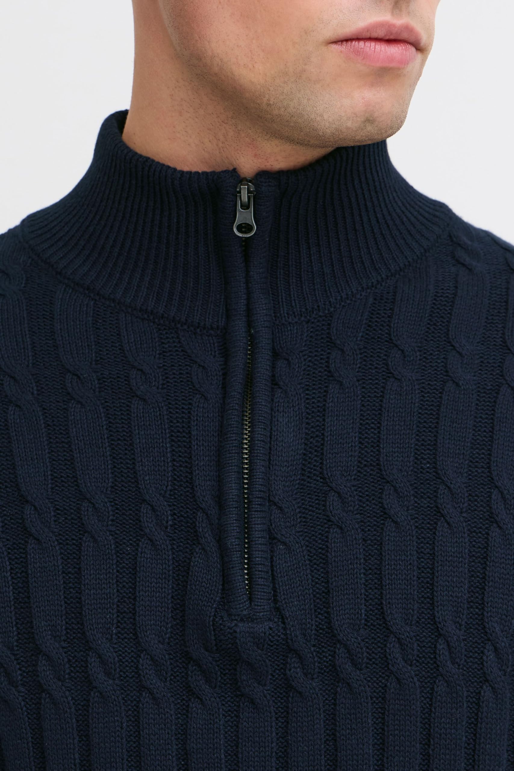 Indicode IDPaulo Herren Strickpullover Troyer Grobstrick Pullover