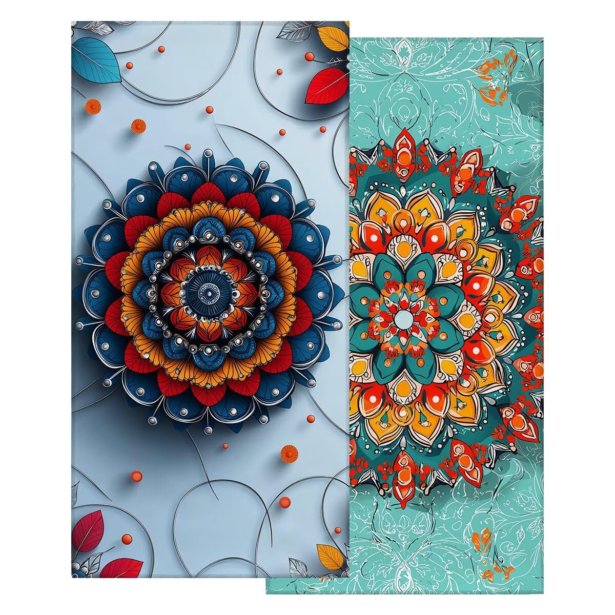 Toalla Playa 100x200 cm, Toalla Gimnasio Microfibra Secado Rapido, Juego de 2 Antiarena Toallas de Playa, Ligera Compacta Toallas Microfibra Grande para Viaje, Regalo Hombre Mujer (Mandala) -5081