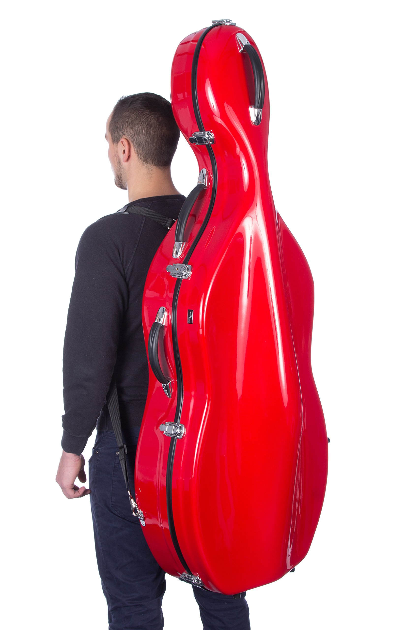 Futerał wiolonczelowy Fiberglass 4/4 Classic czerwony M-case