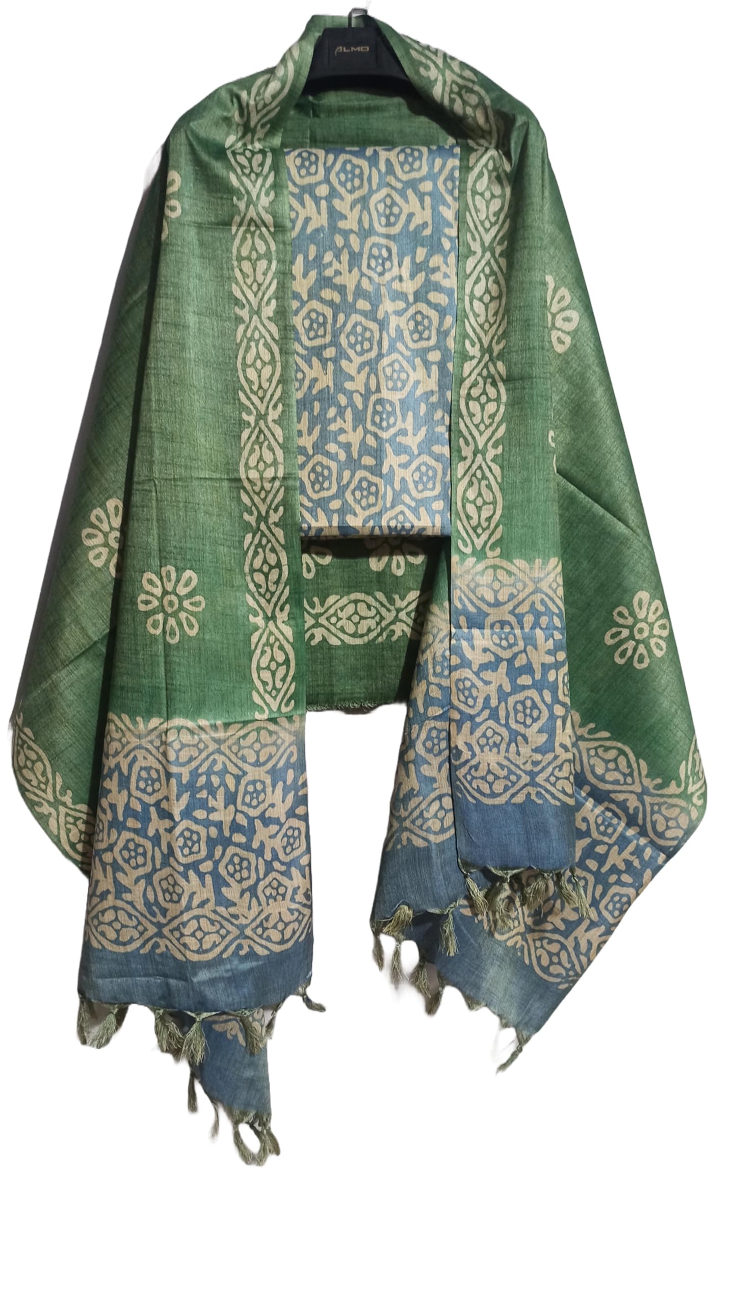 HAIDER ALI Handloom Cotton Silk Batik Print Unstitched Suit Set for Women with Dupatta | Salwar Suit Dress Material for Women & Girls_05