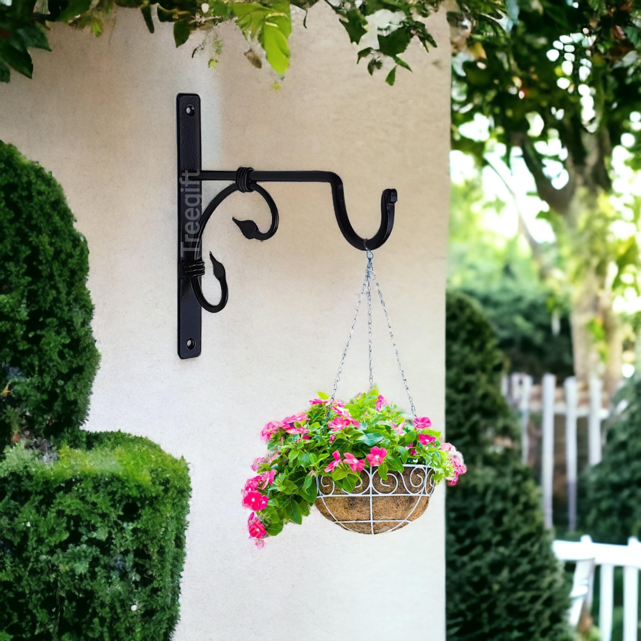 Wall Brackets Hooks Hangers Brackets for Hanging Planters,Plants,Flower Pots and Other Hanging Items with Black Colour. Size- 19" by 17" cm (1)-image-4
