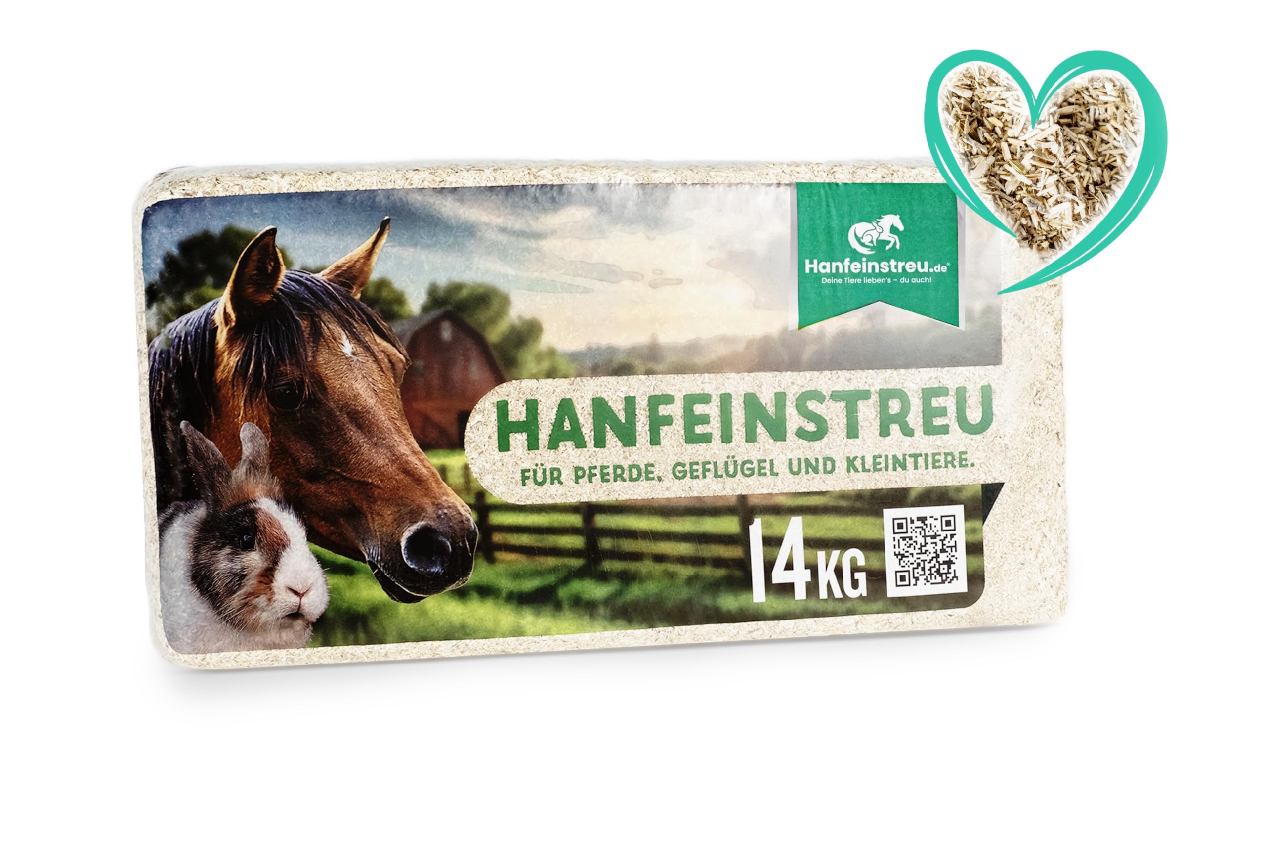 Hanfeinstreu für Kleintiere, Hühner und Pferde, 140 Liter, 100% Naturprodukt, Extrem Saugfähig, Staubarm, Geruchsbindend, Nachhaltig und Langlebig