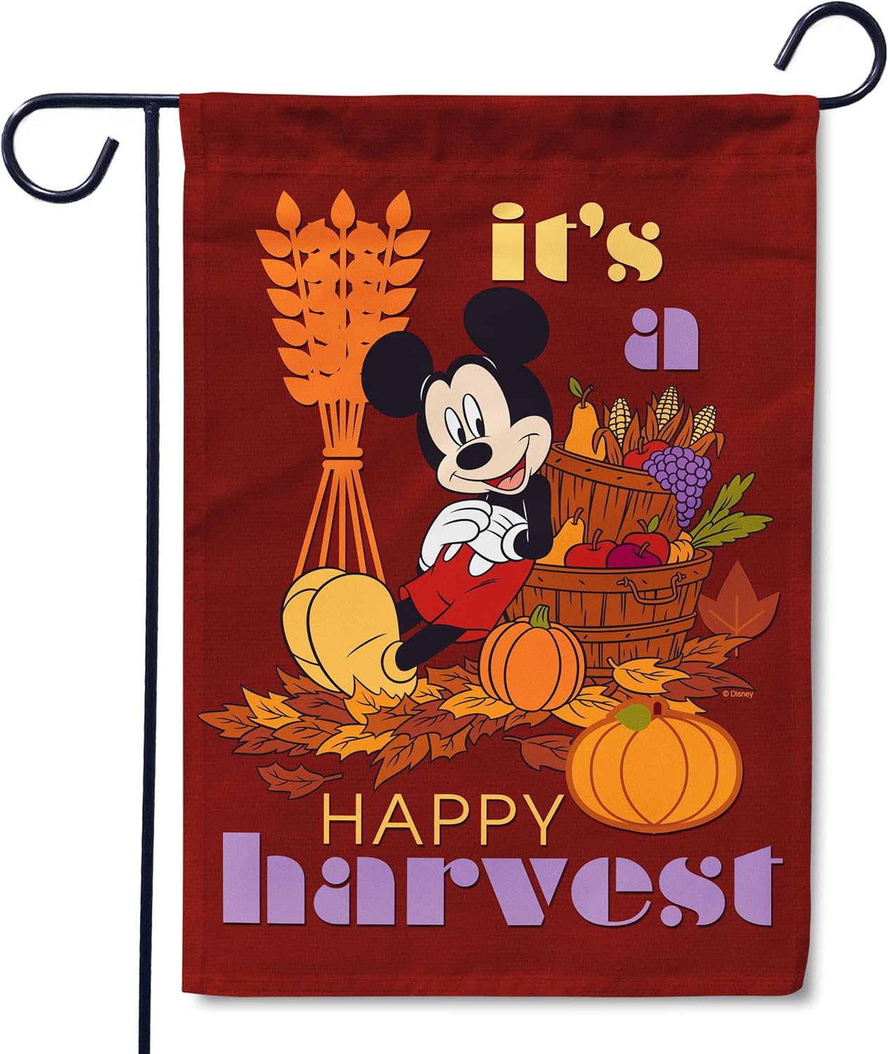 Flagology.com, Disney, Mickey Mouse, Happy Harvest Mickey – House Flag – 28” x 40”, Fall, Outdoor/Indoor, Exclusive Premium Fabric, Officially Licensed Disney
