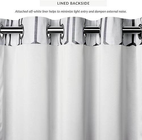 Miniatura 3 de Elrene Home Fashions Kaiden - Cortina geométrica para oscurecer la habitación, panel individual, 52 pulgadas de ancho x 84 pulgadas de largo (1